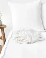 Balta lininė paklodė su guma (White )