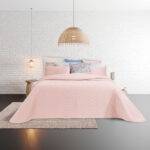 Veliūrinis lovos užtiesalas Thunder Light Pink