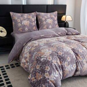 Viengulis 140x200cm spausto rašto pliušinis patalynės komplektas 2 dalių SHL 3246