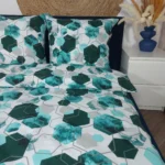 Flanelinė dvigulė patalynė Hexagon Green 220x200