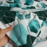 Flanelinė dvigulė patalynė Hexagon Green 220x200