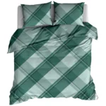 Flanelinė viengulė patalynė Languota žalia 140x200