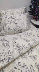 Dvigulis satino medvilnės patalynės komplektas (Vanilla Provance)