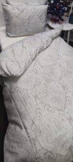 Viengulis satino medvilnės 140x200 cm patalynės komplektas (Indian Pasley Grey)