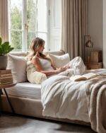 Atraminė skaitymo pagalvė Pompom Bedrest Cream