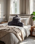 Atraminė skaitymo pagalvė Pompom Bedrest Antracite