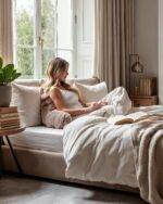 Atraminė skaitymo pagalvė Pompom Bedrest Taupe