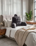 Atraminė skaitymo pagalvė Pompom Bedrest Antracite