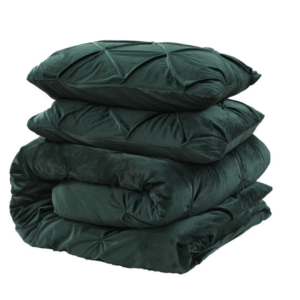 Aksominis Viengulis patalynės komplektas Pintuck Green