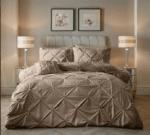 Aksominis Viengulis patalynės komplektas Pintuck Taupe