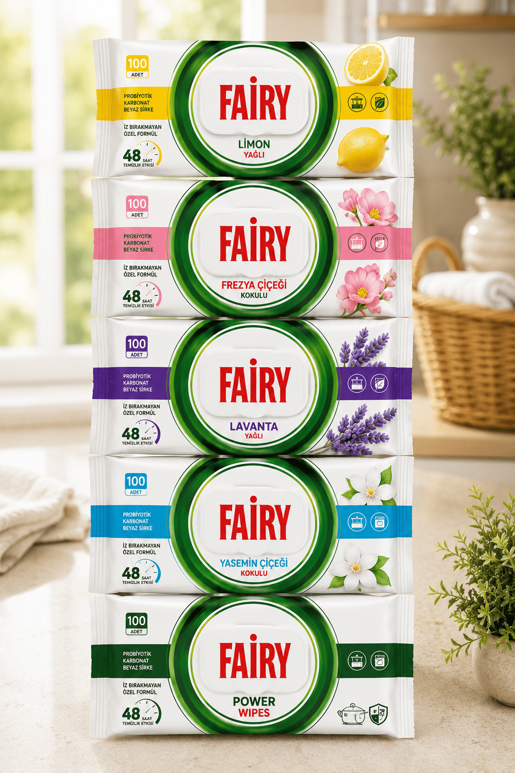 fairy FAIRY paviršių valymo servetėlės
