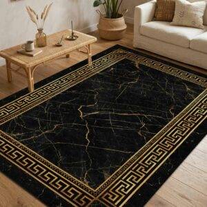 Ilgas Marmuro rašto VERSA juodas kilimas