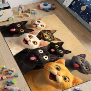 Vaikiškas neslystantis kilimas 80x150 cm Kačių Draugija