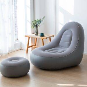 Pripučiamas poilsio KRĖSLAS Fotelis Pilkas