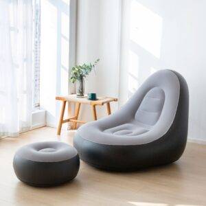 Pripučiamas poilsio KRĖSLAS Fotelis Pilka+Juoda