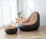 Pripučiamas poilsio KRĖSLAS Fotelis Smėlio+Juoda