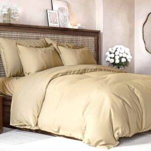 Satino medvilnės patalynės komplektas (Ecru)