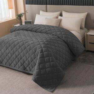 Lovatiesė 220x240 NNG-3404 Premium Velvet Pilka Veliūrinė lovatiesė 170×210 NNG-3404 Premium Pilka